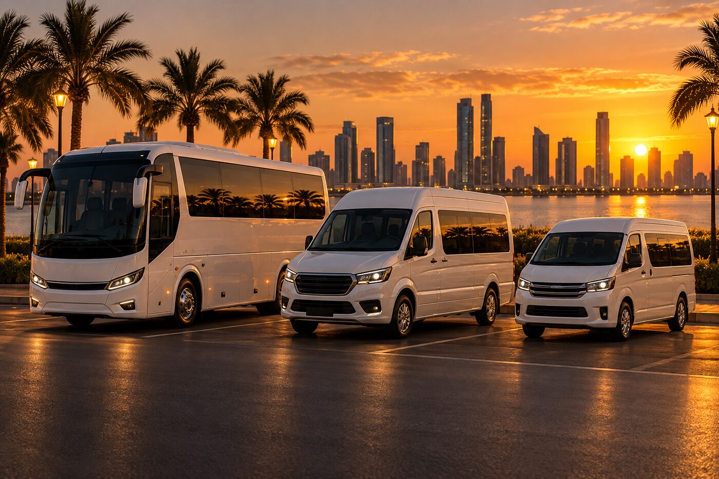 AnZhiLu charter vehicles lined up